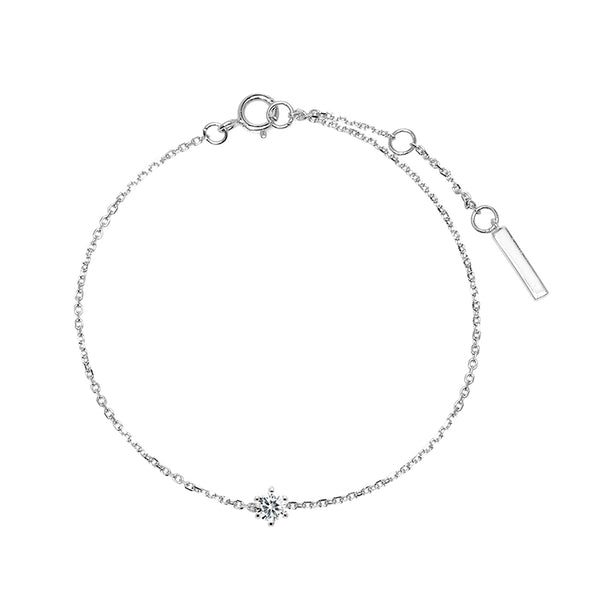FS0088 925 Sterling Silver White Solitary Bracelet