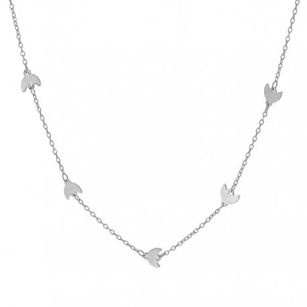 FX0256 925 Sterling Silver Bird Choker Necklace