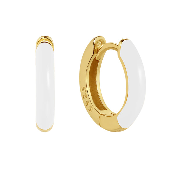 FE1790 925 Sterling Silver Enamel Hoop Earring