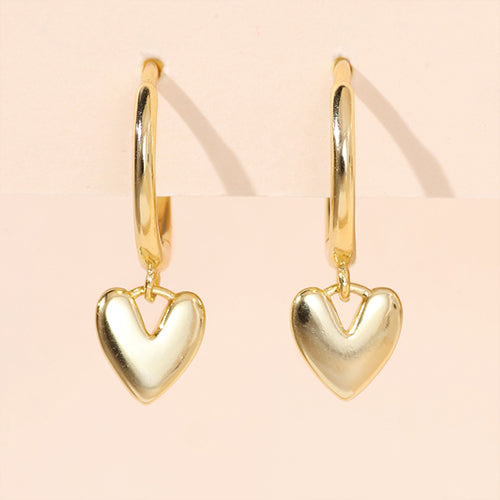 YHE0248 925 Sterling Silver Forever Love Heart Dangle Earring