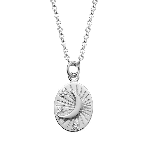 FX0311 925 Sterling Silver Moon Coin Necklace