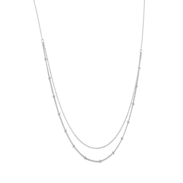 FX0295 925 Sterling Silver Layered Spheres Necklace