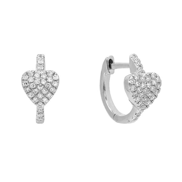 FE0517 925 Sterling Silver Heart Hoop Earrings