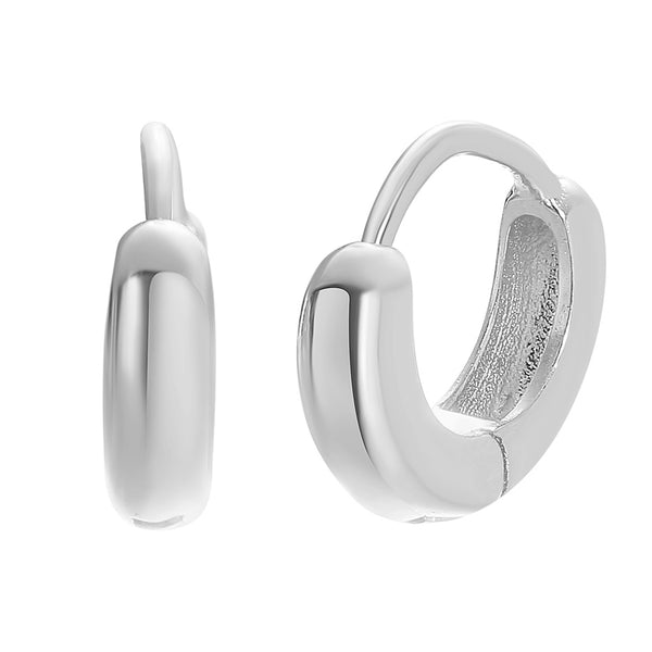 FE0765 925 Sterling Silver Simple Hoop Earrings