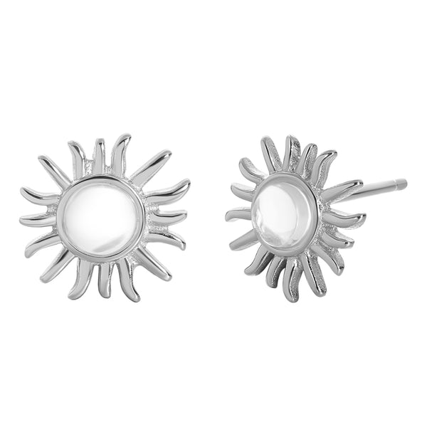 FE0103 Sun Ray Moonstone Stud Earrings