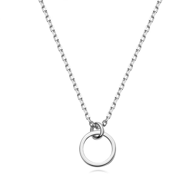 FX0281 925 Sterling Silver 360 Round Gold Necklace