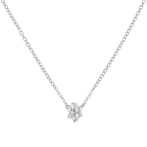 FX0300 925 Sterling Silver Flower Necklace