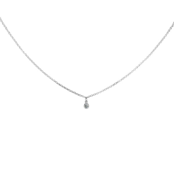 FX0282 925 Sterling Silver Sapphire Choker Necklace