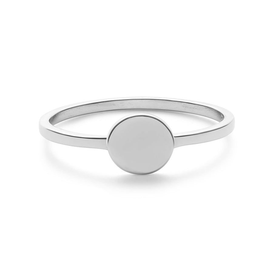 FJ0271 925 Sterling Silver Coin Signet Ring