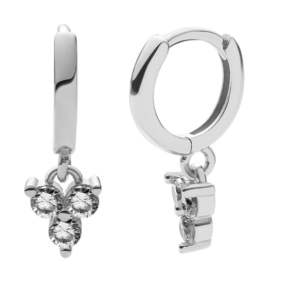 FE0028 Sparkly Lotus Huggies Earrings