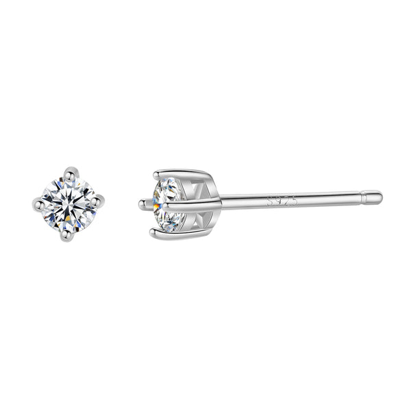 FE0002 925 Sterling Silver Cubic Zircon Stud Earrings