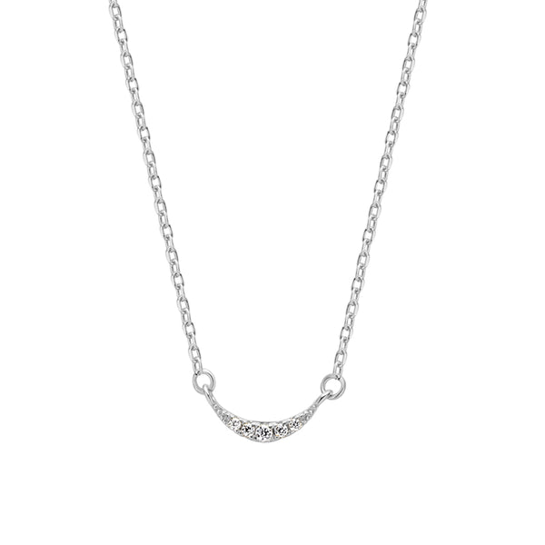 FX0307 925 Sterling Silver Crescent Necklace