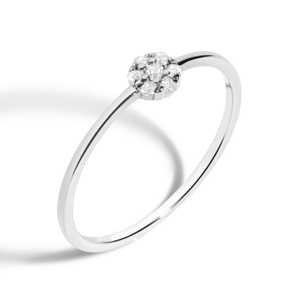 FJ0052 925 Sterling Silver Diamond Cluster Ring
