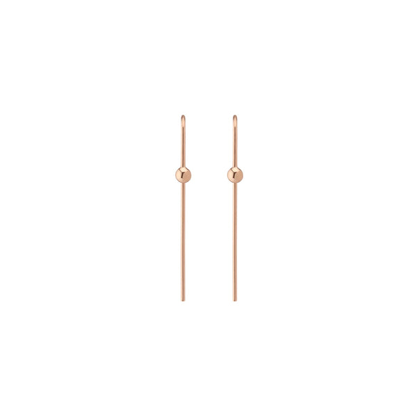 FE0272 925 Sterling Silver Long Gold Ball Hook Earrings