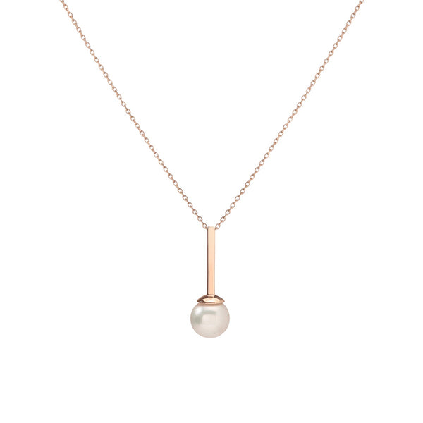 FX0094 925 Sterling Silver Simple Pearl Pendant Necklace