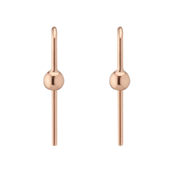 FE0248 925 Sterling Silver Short Gold Ball Hook Earrings