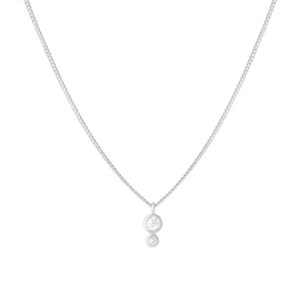 FX0042 925 Sterling Silver Double Diamond Necklace