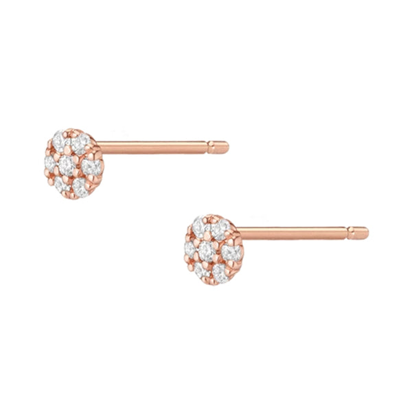 FE0247 925 Sterling Silver Diamond Cluster Stud Earrings