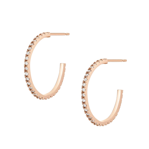 FE0241 925 Sterling Silver Diamond Quadricolor Hoop Earrings