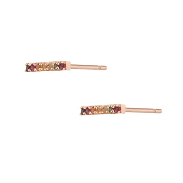 FE0274 925 Sterling Silver Kaleidoscope Midi Gold Bar Earrings