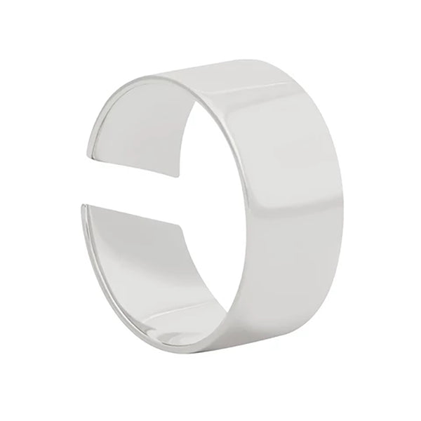 FJ0036 925 Sterling Silver Boyfriend Wide Band Open Ring