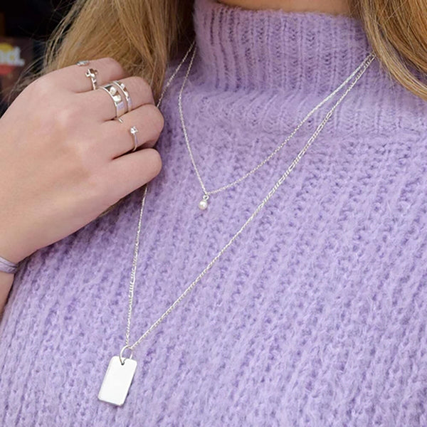 FX0046 925 Sterling Silver Pearl Pendant Necklace