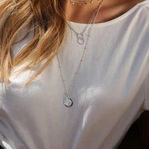 FX0048 925 Sterling Silver Basic Coin Necklace