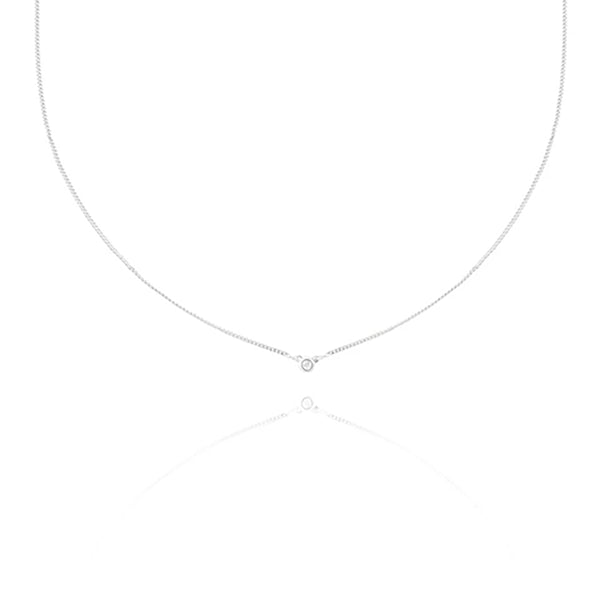 FX0053 925 Sterling Silver Basic Diamond Necklace