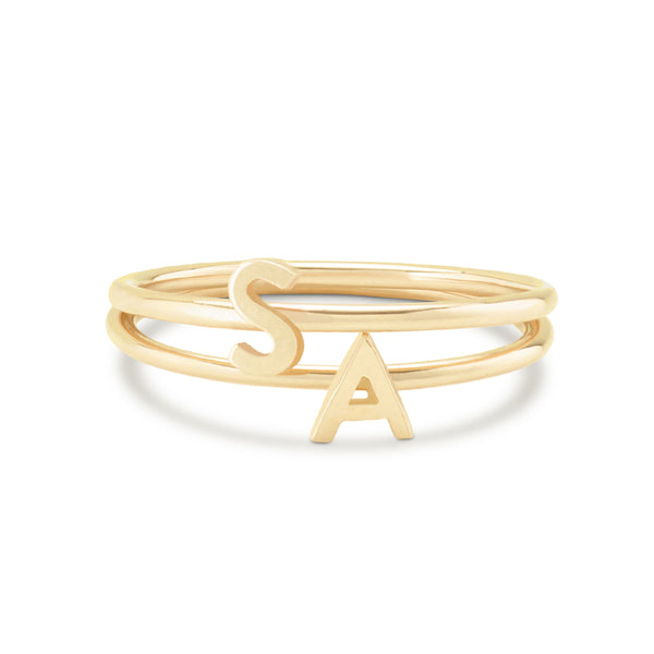 FJ0243 925 Sterling Silver Letter A Ring