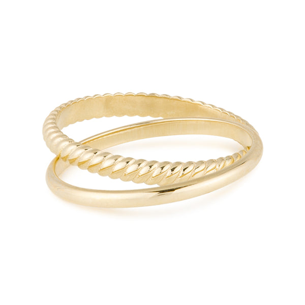 FJ0265 925 Sterling Silver Double Ring