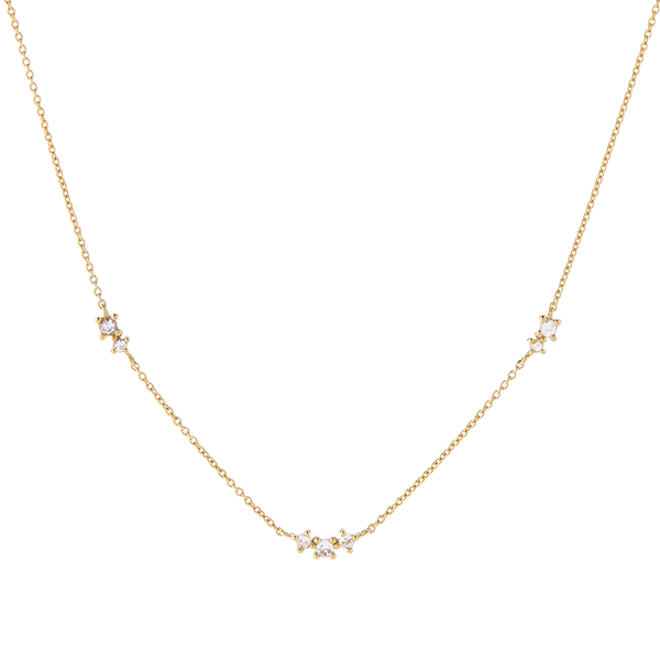 FX0299 925 Sterling Silver Floating Sapphire Necklace