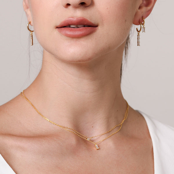 FX0264 925 Sterling Silver Crystal Pendant Necklace