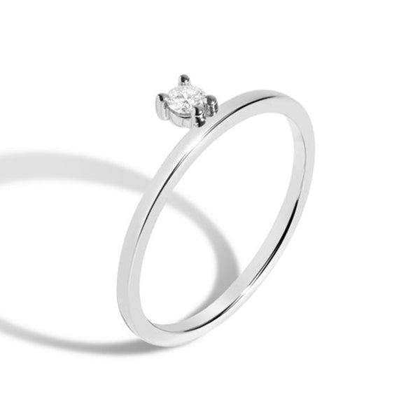 FJ0051 925 Sterling Silver Floating Diamond Ring
