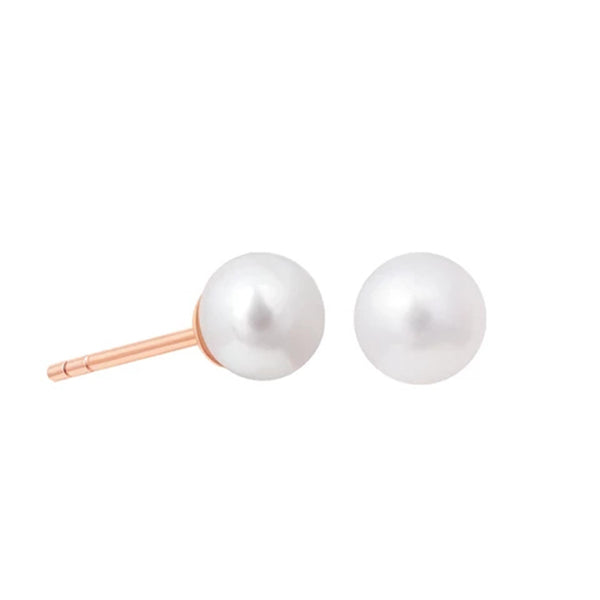 FE0199 925 Sterling Silver Pearl Large Stud Earrings