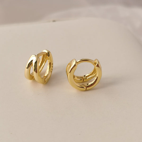 FE1799 925 Sterling Silver Double Band Hoop Erring