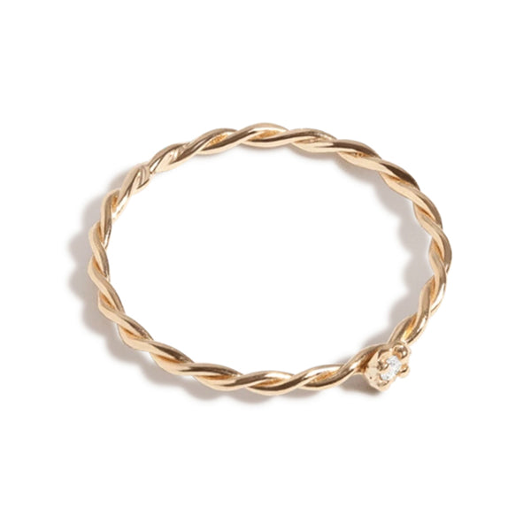 FJ0054 925 Sterling Silver Twist Diamond Ring