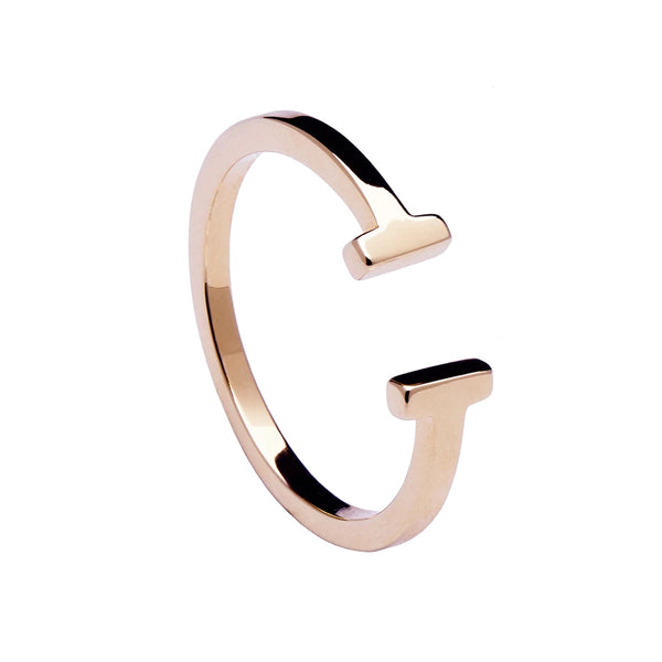 FJ0219 925 Sterling Silver Bar Open Ring