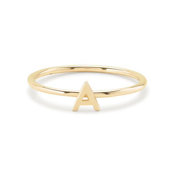 FJ0243 925 Sterling Silver Letter A Ring