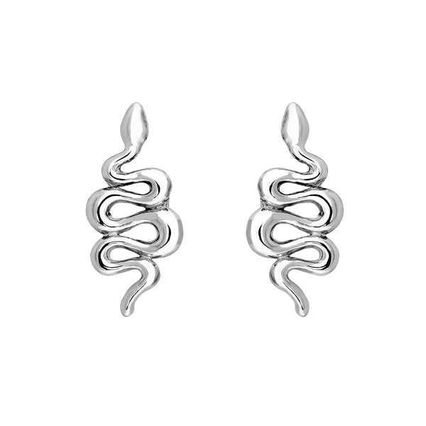 FE0285 925 Sterling Silver Gold Snake Stud Earrings