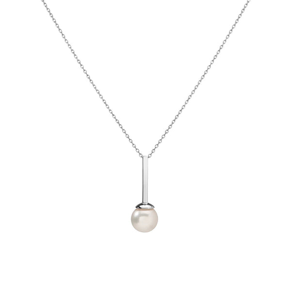 FX0094 925 Sterling Silver Simple Pearl Pendant Necklace