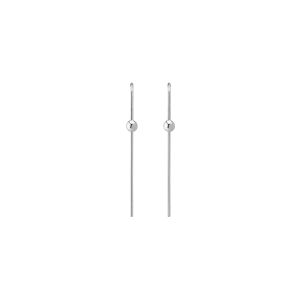 FE0272 925 Sterling Silver Long Gold Ball Hook Earrings