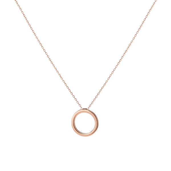 FX0080 925 Sterling Silver Circle Pendant Necklace