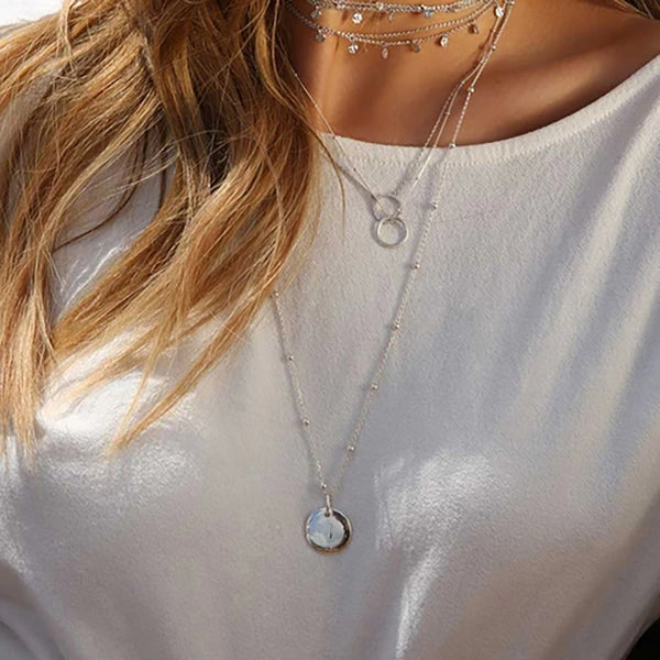 FX0052 925 Sterling Silver Basic Coin Necklace