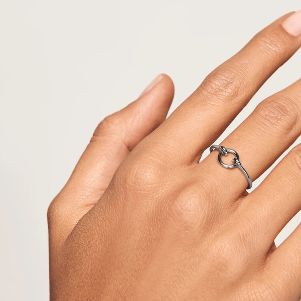 FJ0214 925 Sterling Silver Round Chain Ring