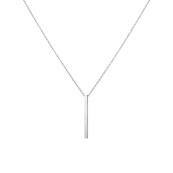 FX0083 925 Sterling Silver Short Gold Bar Drop Necklace