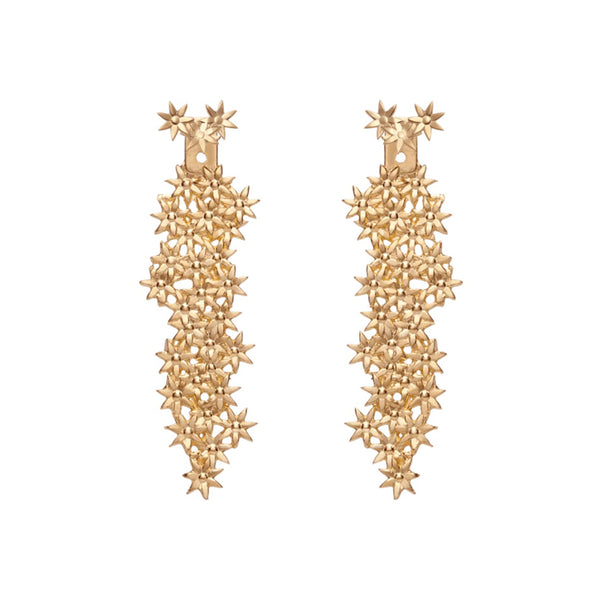 FE0271 925 Sterling Silver Large Flower Cluster Earrings