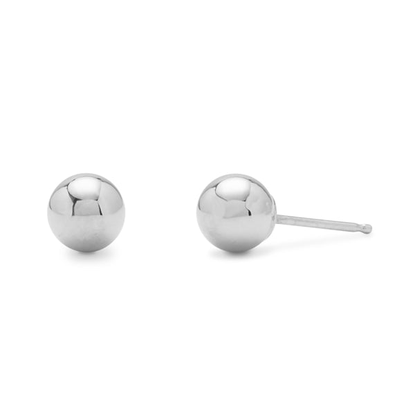 FE0736 925 Sterling Silver Bold Sphere Studs Earrings