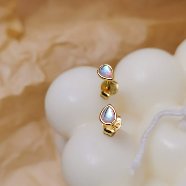 FE0157 Moonstone Droplet Stud Earrings