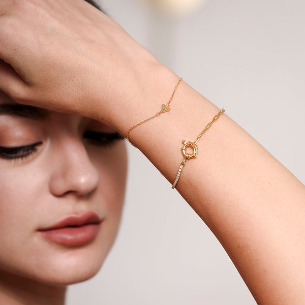 FS0092 Big Buckle Tennis Chain Bracelet