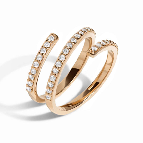 FJ0064 925 Sterling Silver Zircon Wrap Ring